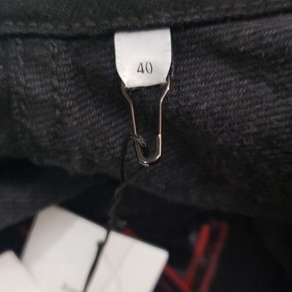 SANDRO Paris Embroidered DESIGNER BLACK Denim Jacket SIZE 40 - Picture 9 of 10